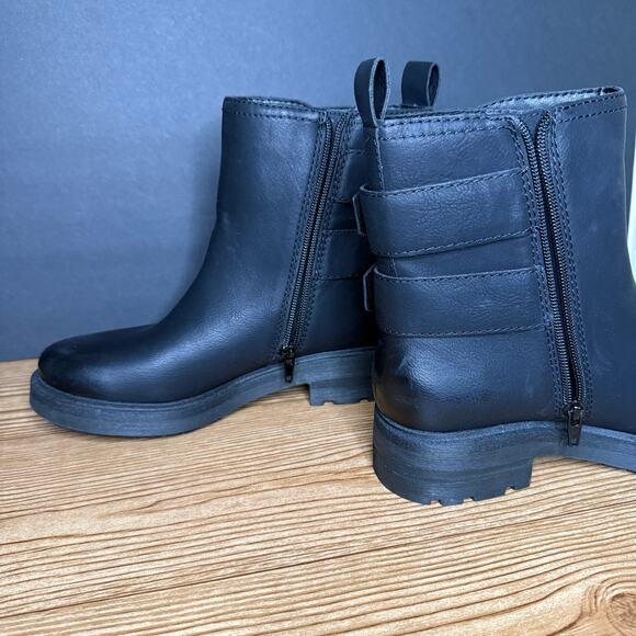 Lucky Brand Candre Double Buckle Moto Lug Sole Booties Womens Sz 7 - Picture 12 of 13